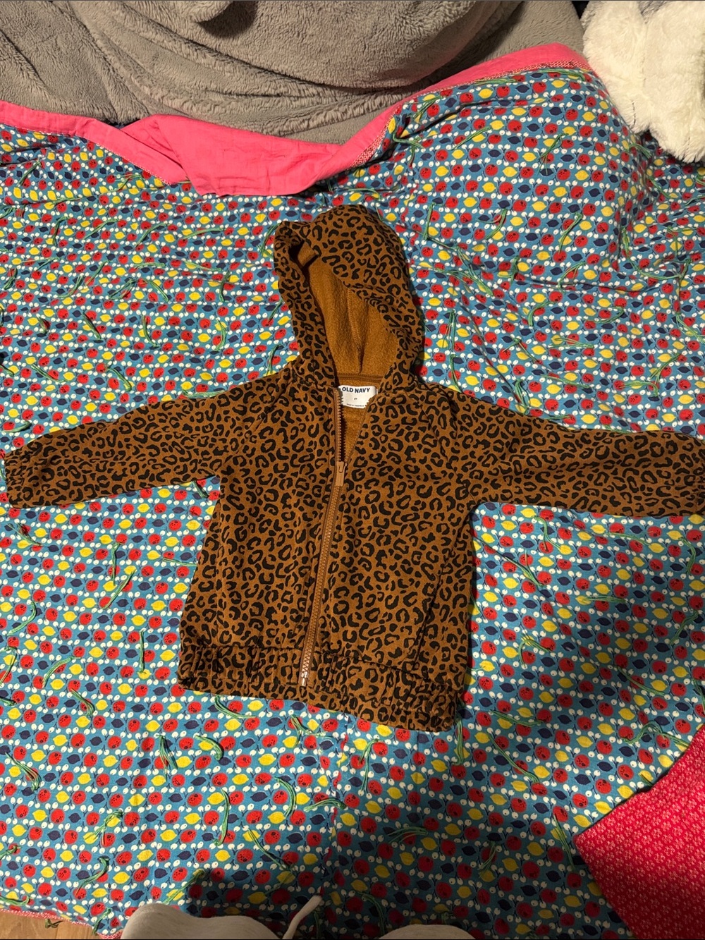 Old Navy Brown Leopard Print Zip Hoodie 2T
